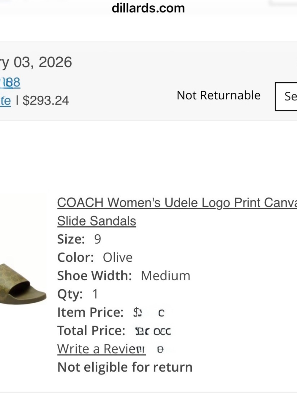 NIB Coach Olive Green Udele Signature Slide Sandals SZ 9 - Picture 10 of 11